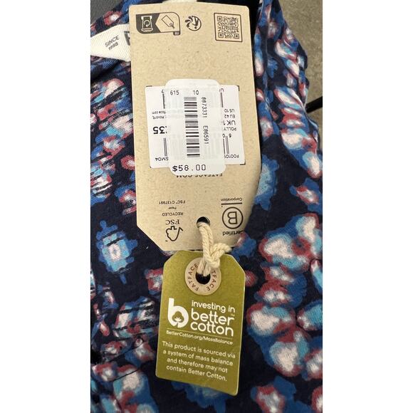 🌸 NEW FatFace Blue Kaleidoscope Print Blouse Size 14 UK US 10 EU 42 - Picture 5 of 6